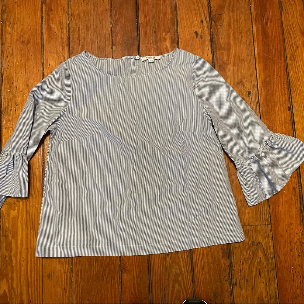 Madewell Blue and White Striped Shirt Size Small